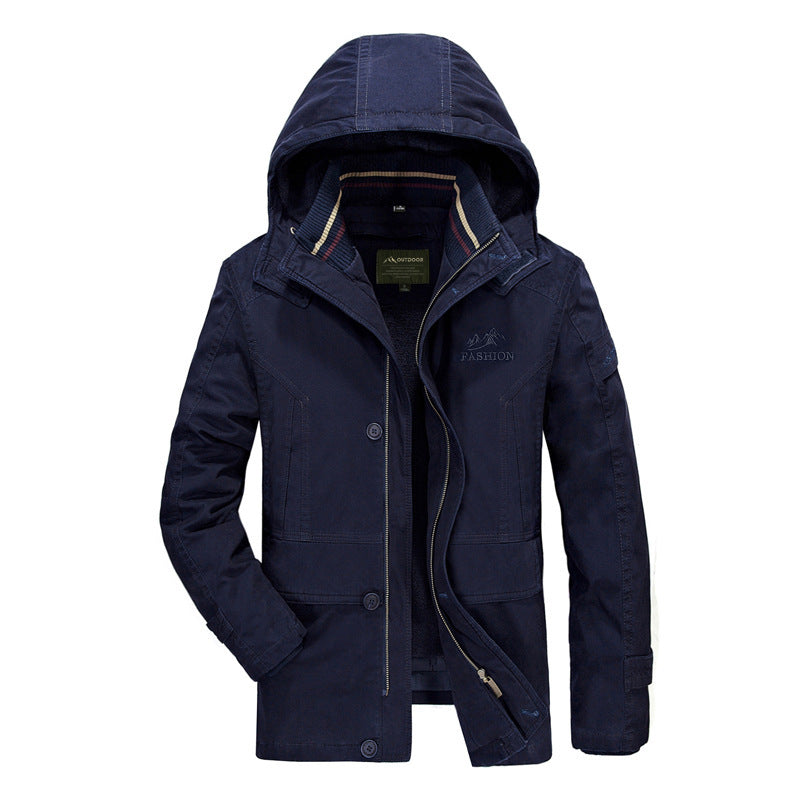 Herren Kapuzenparka mit Teddyfutter und multifunktionalen Utility‑Taschen Shop Nory