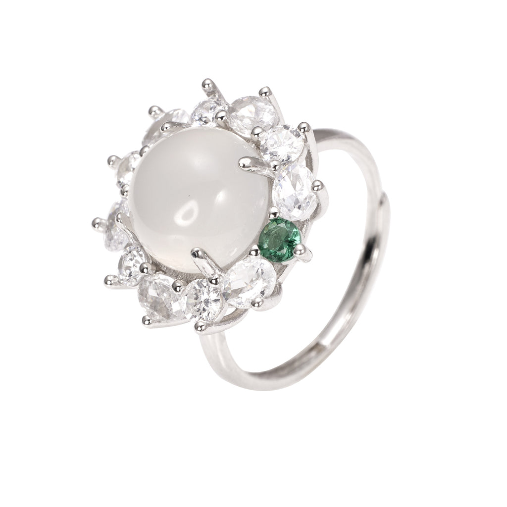 Damen Ring mit elegantem Mondstein und funkelnden Zirkonia Shop Nory