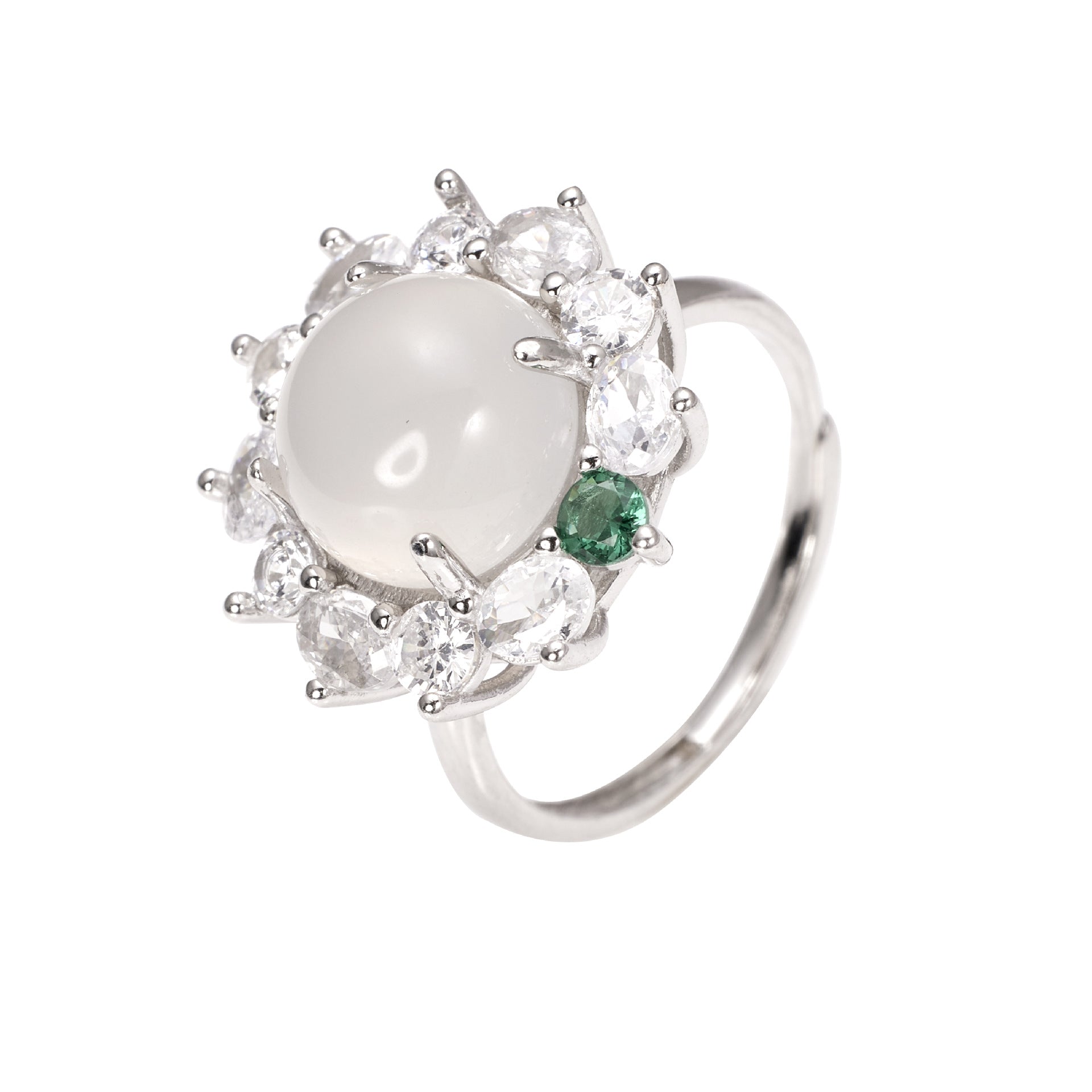 Damen Ring mit elegantem Mondstein und funkelnden Zirkonia Shop Nory