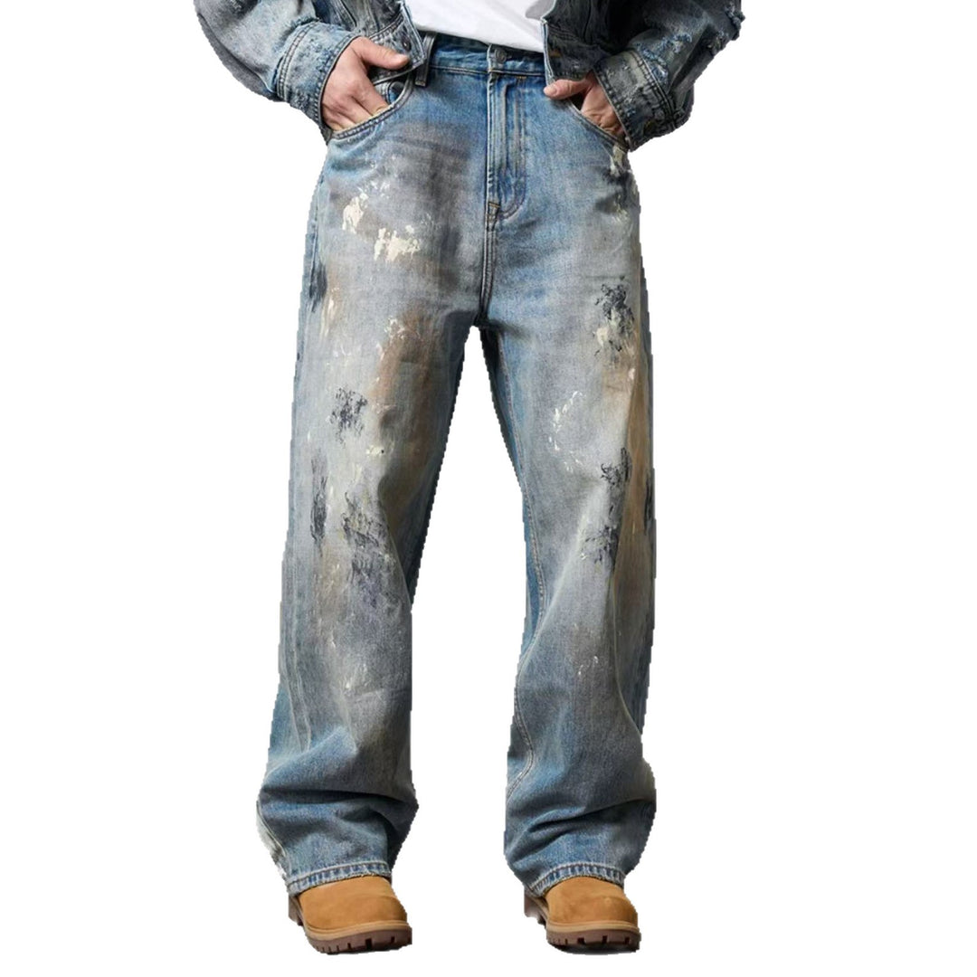 Herren Weite Denim-Jeans im Used-Look Shop Nory