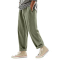 Herren nan weite Bundfalten-Chinohose mit Umschlag, konisch zulaufendem Schnitt und seitlichen Eingrifftaschen