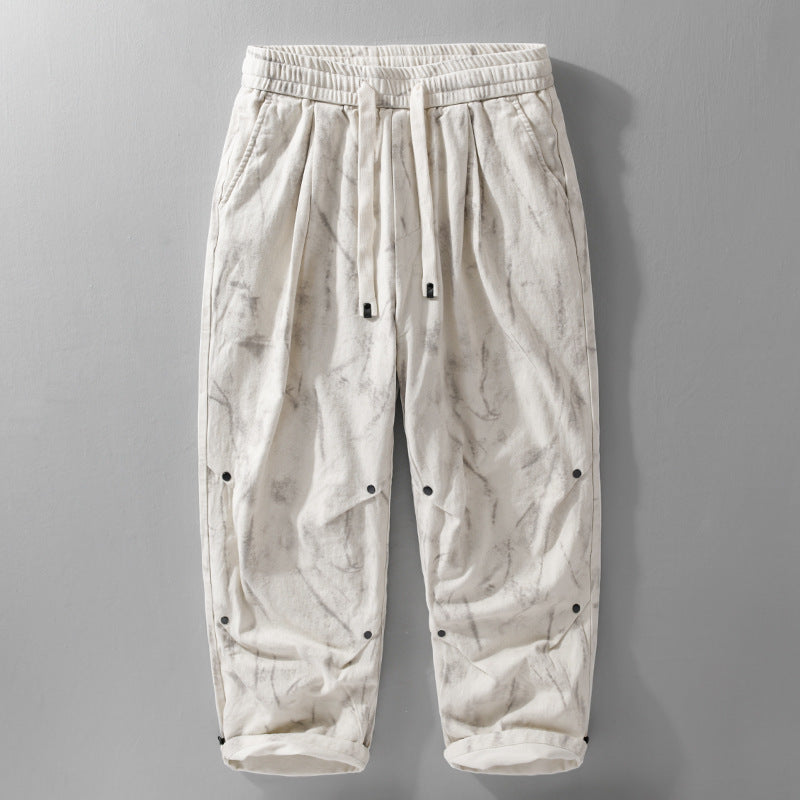 Herren Weite Baggy-Cargohose mit Marmor-Print und Kordelzug Shop Nory