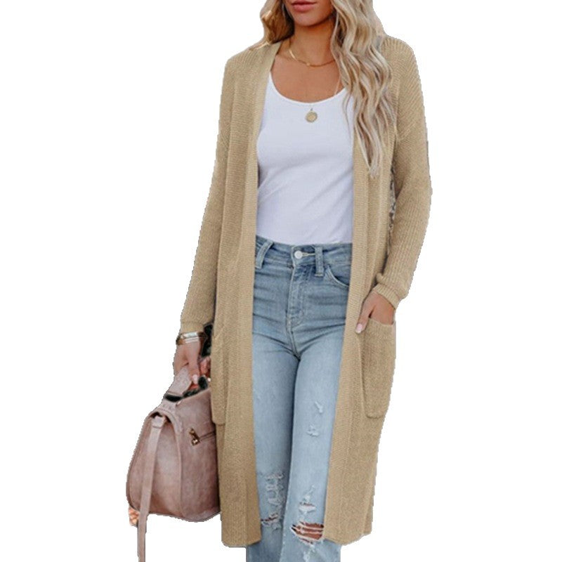 Damen Strickmantel mit praktischen Taschen und modernem Design