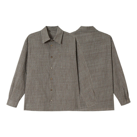 Herren Leichtes Karo-Overshirt aus Baumwollmischung mit geradem Saum und aufgesetzter Brusttasche Shop Nory