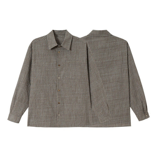 Herren Leichtes Karo-Overshirt aus Baumwollmischung mit geradem Saum und aufgesetzter Brusttasche Shop Nory