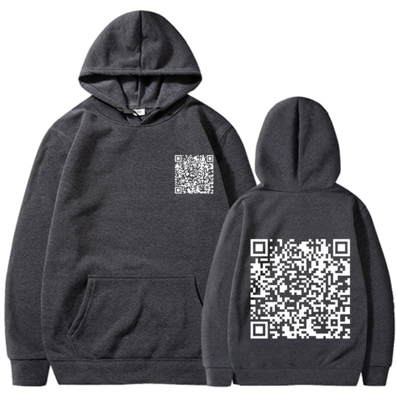 Damen Sportlicher Kapuzenpullover mit QR-Code Shop Nory