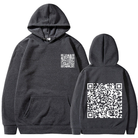 Damen Sportlicher Kapuzenpullover mit QR-Code Shop Nory
