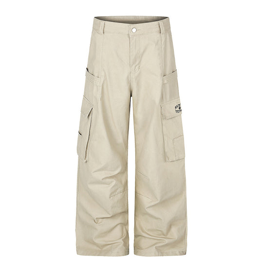 Damen Cargo-Hose mit hohem Bund, Multifunktions-Taschen und weitem Culotte-Schnitt Shop Nory