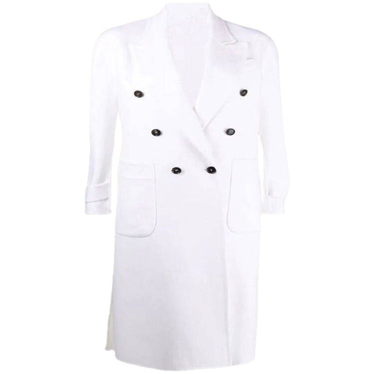 Damen Zweireihiger Midimantel im modernen Tailoring mit verlängertem Revers und aufgesetzten Taschen Shop Nory