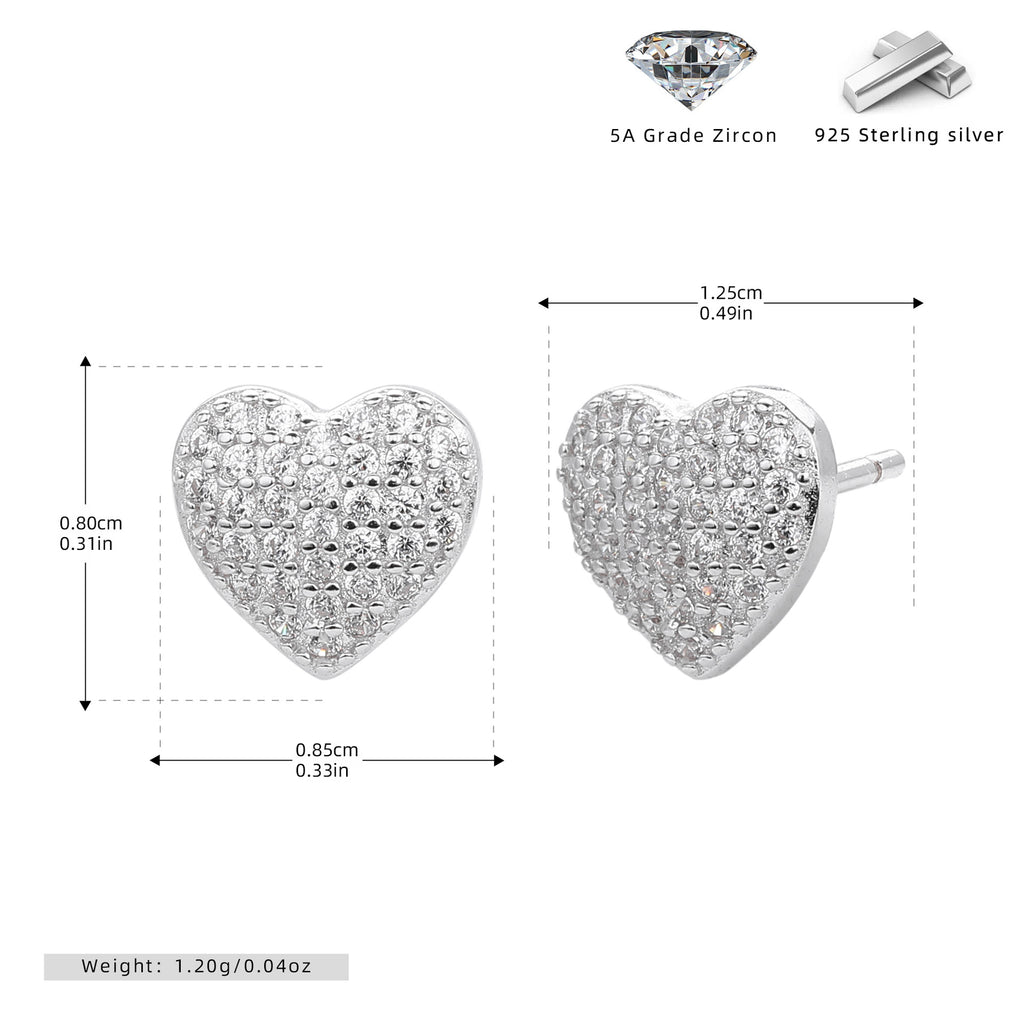 Damen Ohrstecker im Herzdesign mit funkelnden Zirkonia Shop Nory