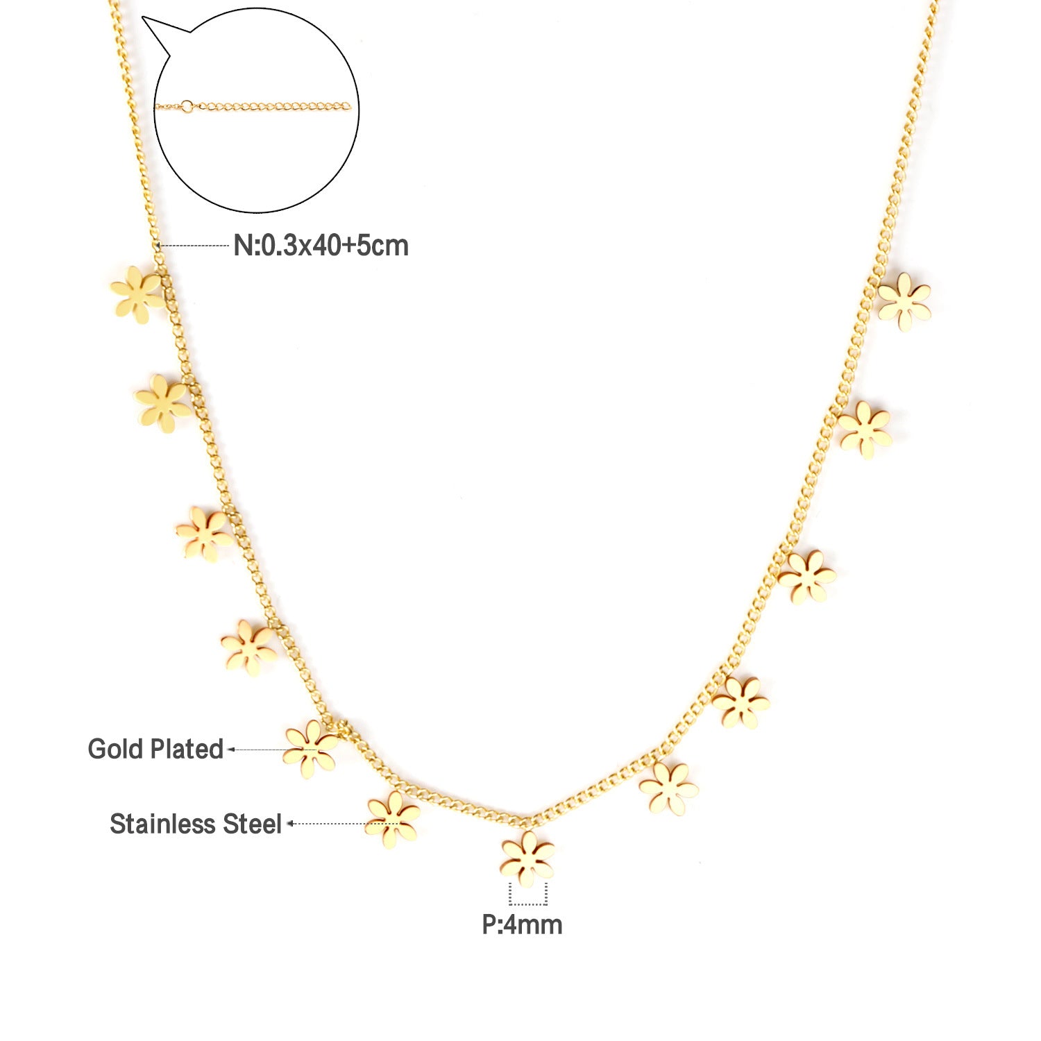 Damen elegante Goldplattierte Halskette mit geometrischen Anhängern Shop Nory