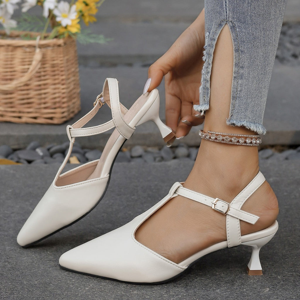 Damen Slingback-Pumps mit eleganter Spitze und komfortablem Blockabsatz