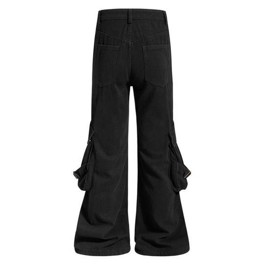 Damen Cargo-Culotte mit gerafften Beuteltaschen, Ösenriemen und seitlichen Reißverschlüssen Shop Nory