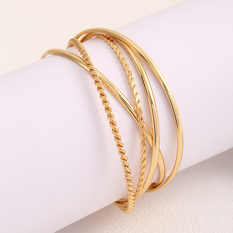 Damen Armreif-Set mit kunstvollen, geflochtenen und schlichten Designs Shop Nory