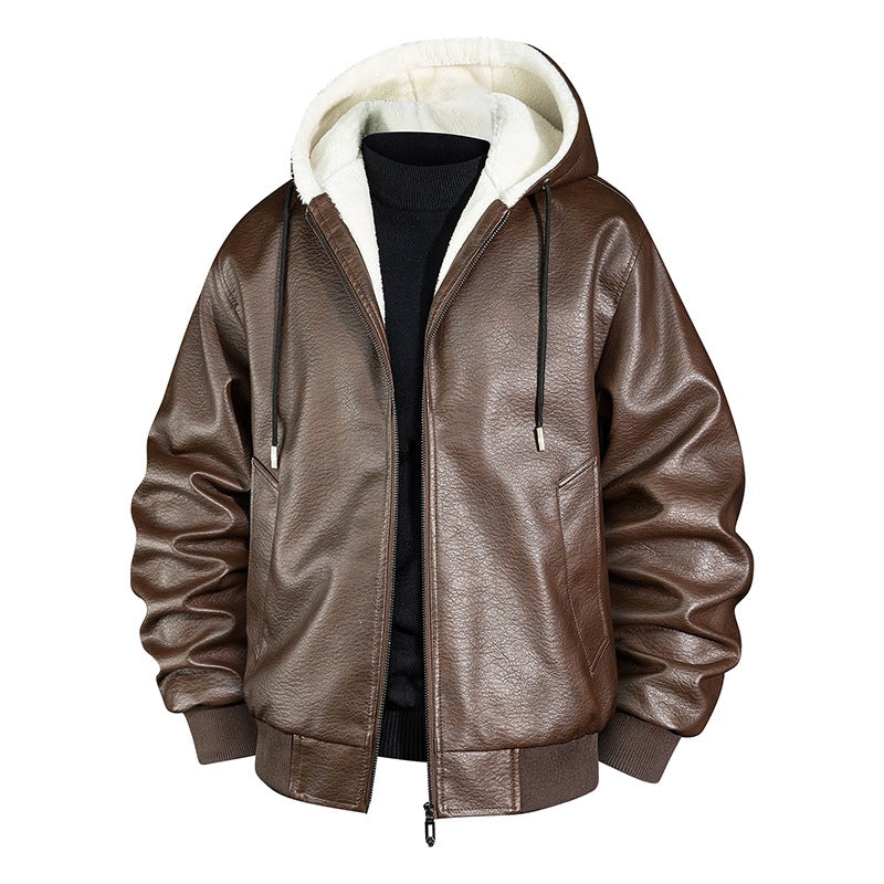 Herren Coole Kunstlederjacke mit kuscheliger Innenausstattung Shop Nory