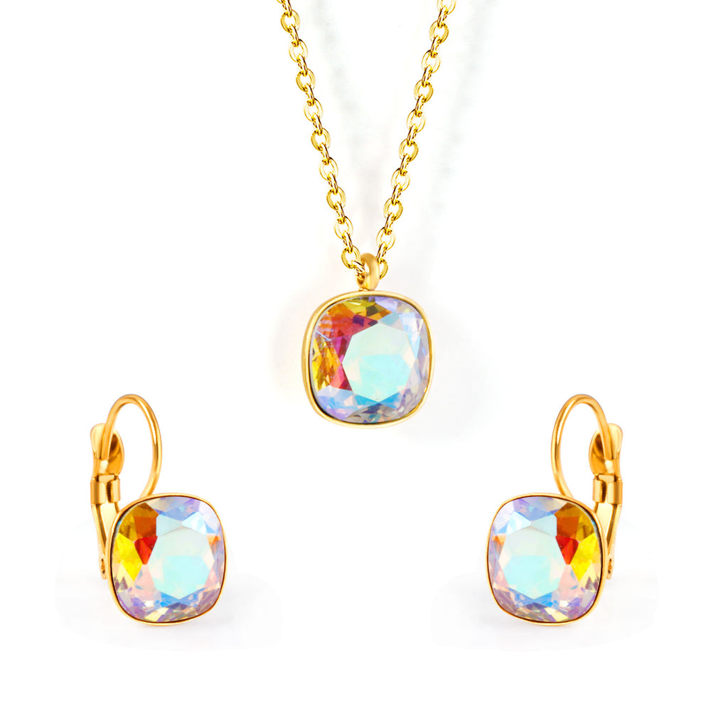 Damen Schmuckset mit exquisiten rosa Kristallen Shop Nory