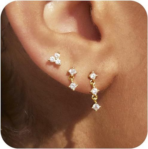 Damen Ohrstecker im eleganten Design mit funkelnden Zirkonia Shop Nory