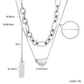 Damen mehrschichtige Halskette mit rundem und rechteckigem Anhänger aus hochwertigem Edelstahl Shop Nory