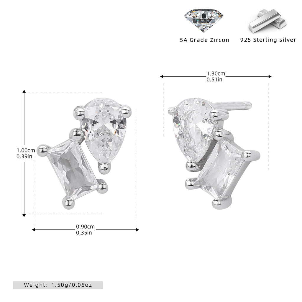 Damen Ohrstecker mit funkelnden Zirkonia und edler Silberfassung Shop Nory