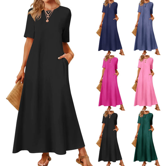 Damen Maxikleid mit lässigem Schnitt und praktischen Taschen