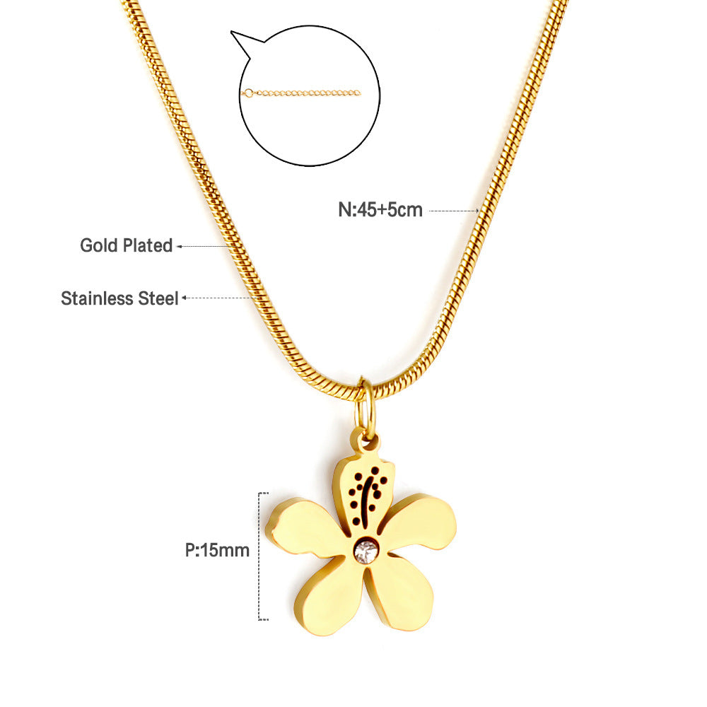 Damen Hängende Ohrstecker mit floralem Design aus hochwertigem, goldplattierten Edelstahl Shop Nory
