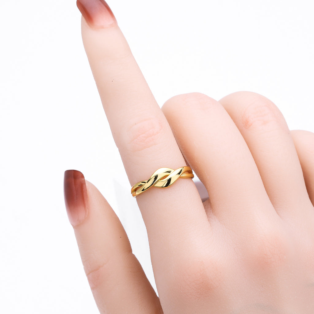 Damen Offener Ring mit elegantem gewundenem Design aus 925 Sterling Silber Shop Nory