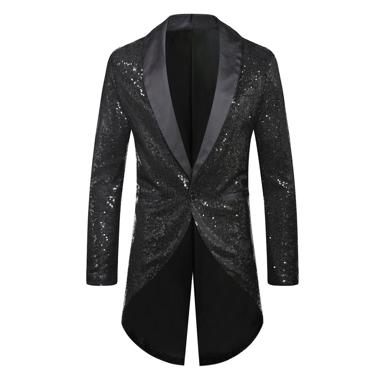 Herren Glitzernder Anzugblazer mit elegantem Schalkragen