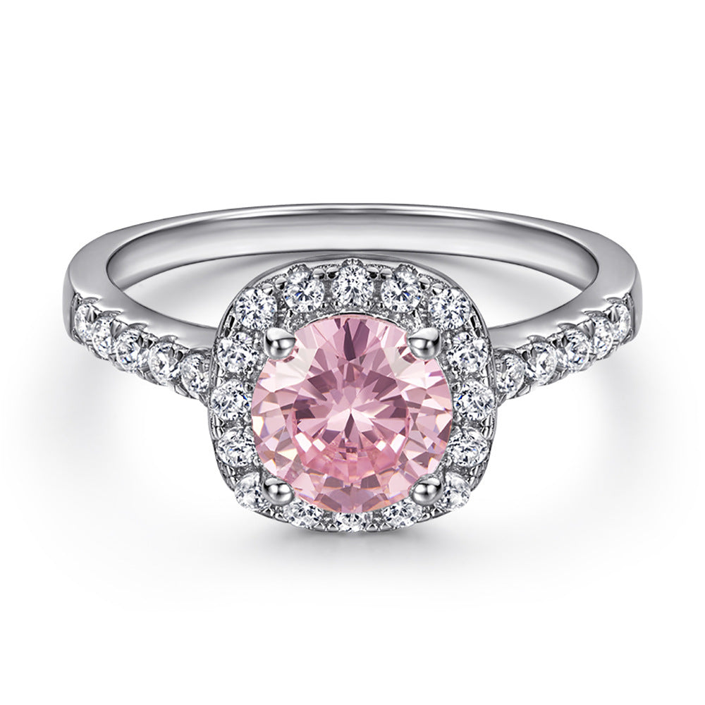 Damen Verlobungsring mit elegantem quadratischem Aquamarin und Zirkonia-Besatz Shop Nory