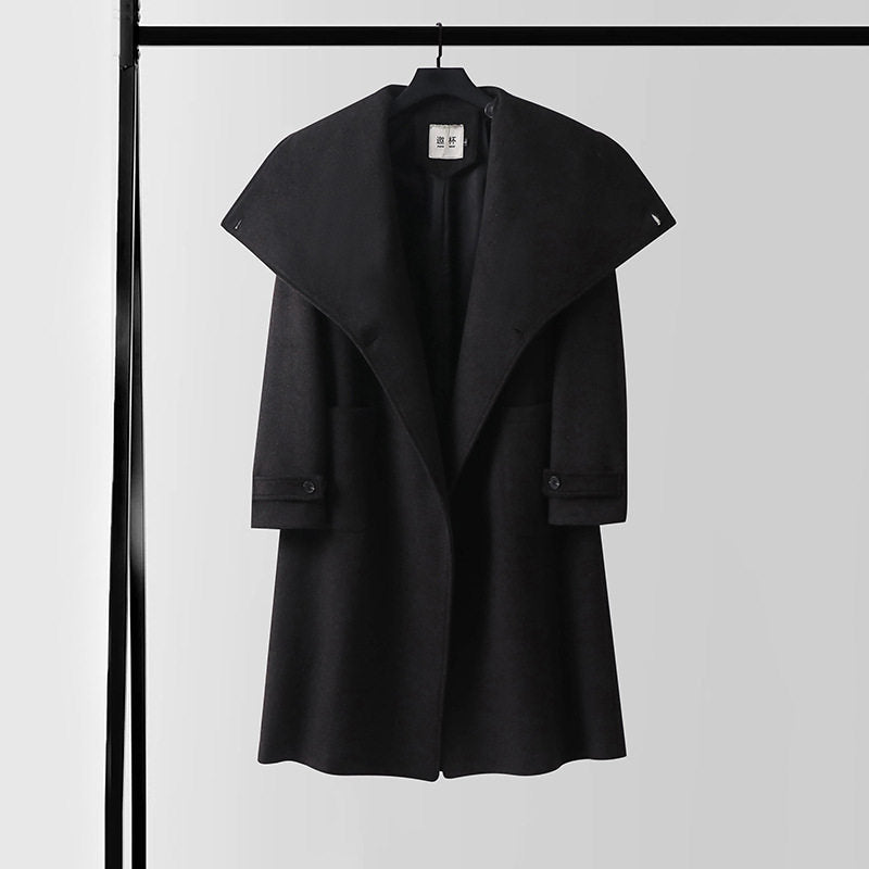 Damen Oversized Wollmix-Mantel mit weitem Schalkragen und aufgesetzten Taschen Shop Nory