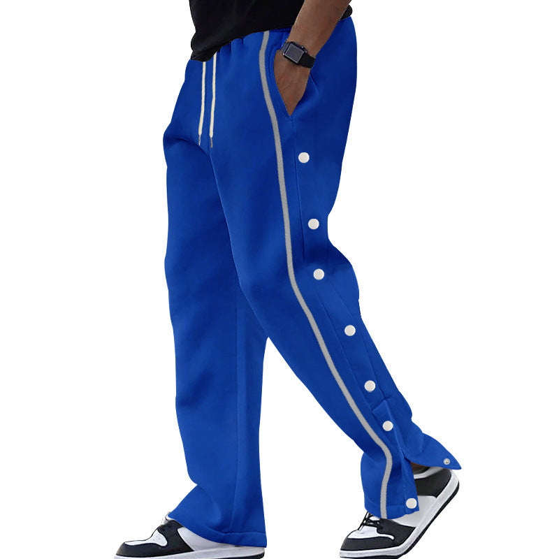 Herren Seitenknopf-Jogginghose mit Kontraststreifen und Kordelzug Shop Nory