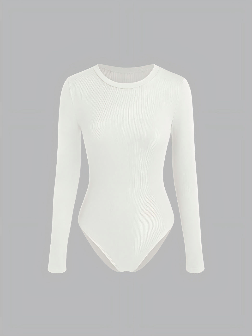 Damen Figurnahes geripptes Langarm-Basicshirt mit Rundhalsausschnitt und Stretch Shop Nory