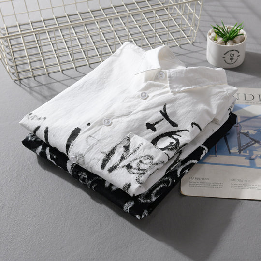 Herren Lässiges Overshirt mit grafischem Scribble-Print und Brusttasche Shop Nory
