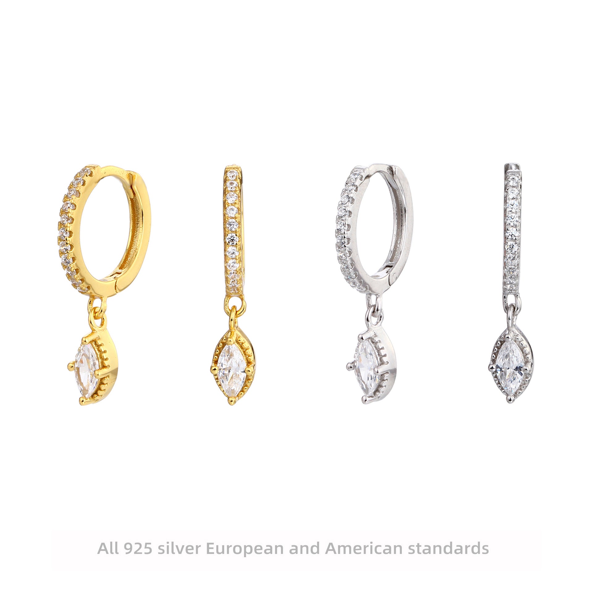 Damen Ohrhänger mit funkelnden Zirkonia und luxuriösem Design Shop Nory