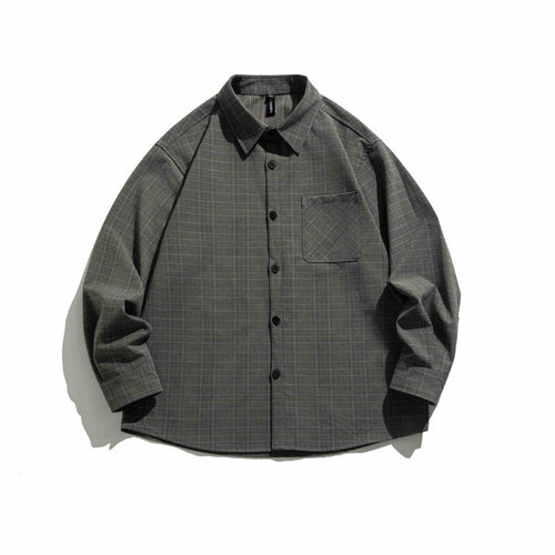 Herren Boxy Glencheck-Hemdjacke mit verlängertem Saum und aufgesetzter Brusttasche Shop Nory