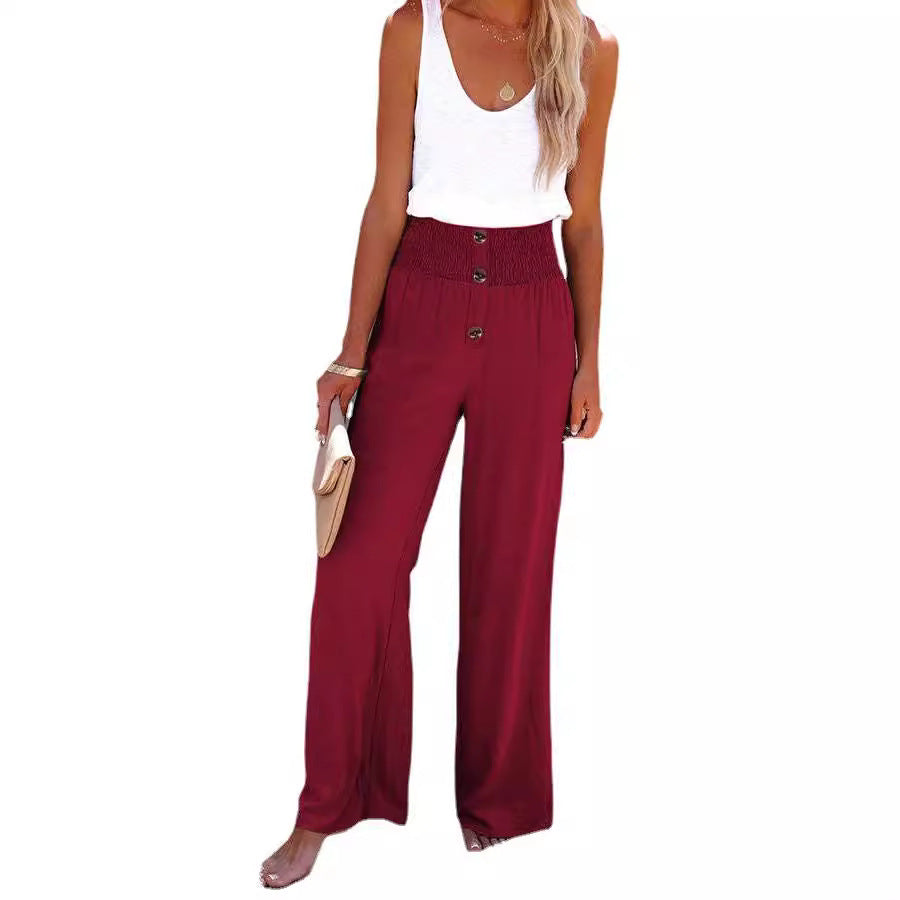 Damen Hoch geschnittene, weit geschnittene Sommerhose Shopnory