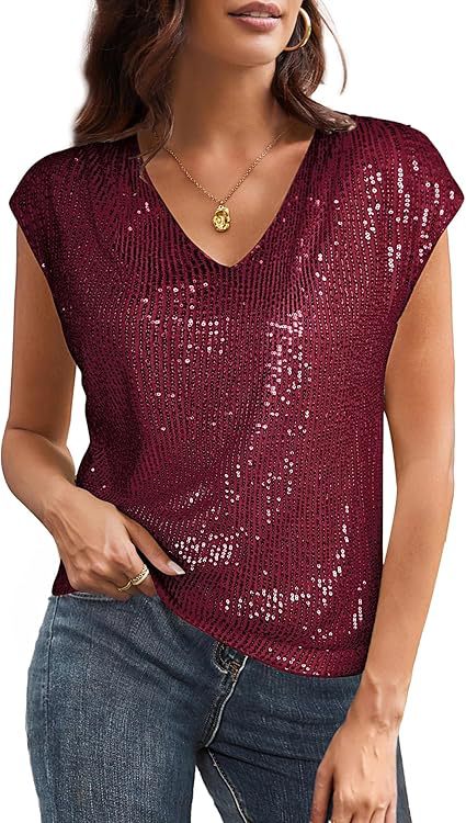 Damen Glamouröses Paillettenshirt