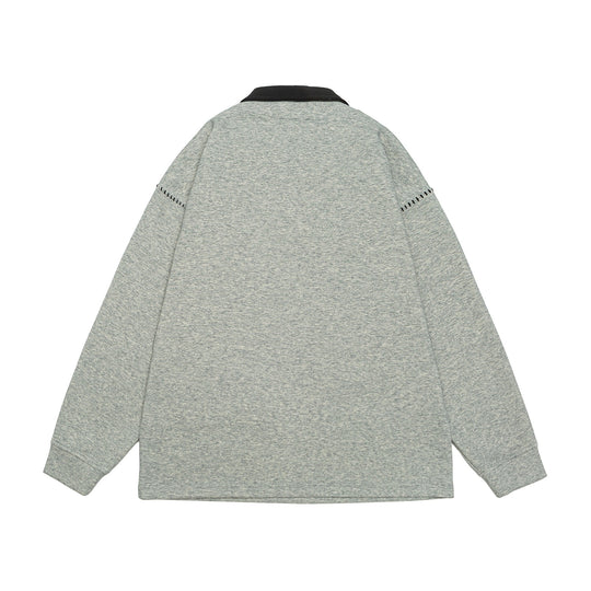 Unisex Oversize Polokragen-Sweatshirt mit Kontrastkragen und Zierperforation Shop Nory