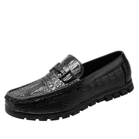 Herren Mokassin im Lederlook mit Krokoprägung, Profilsohle und Komfortfußbett Shop Nory