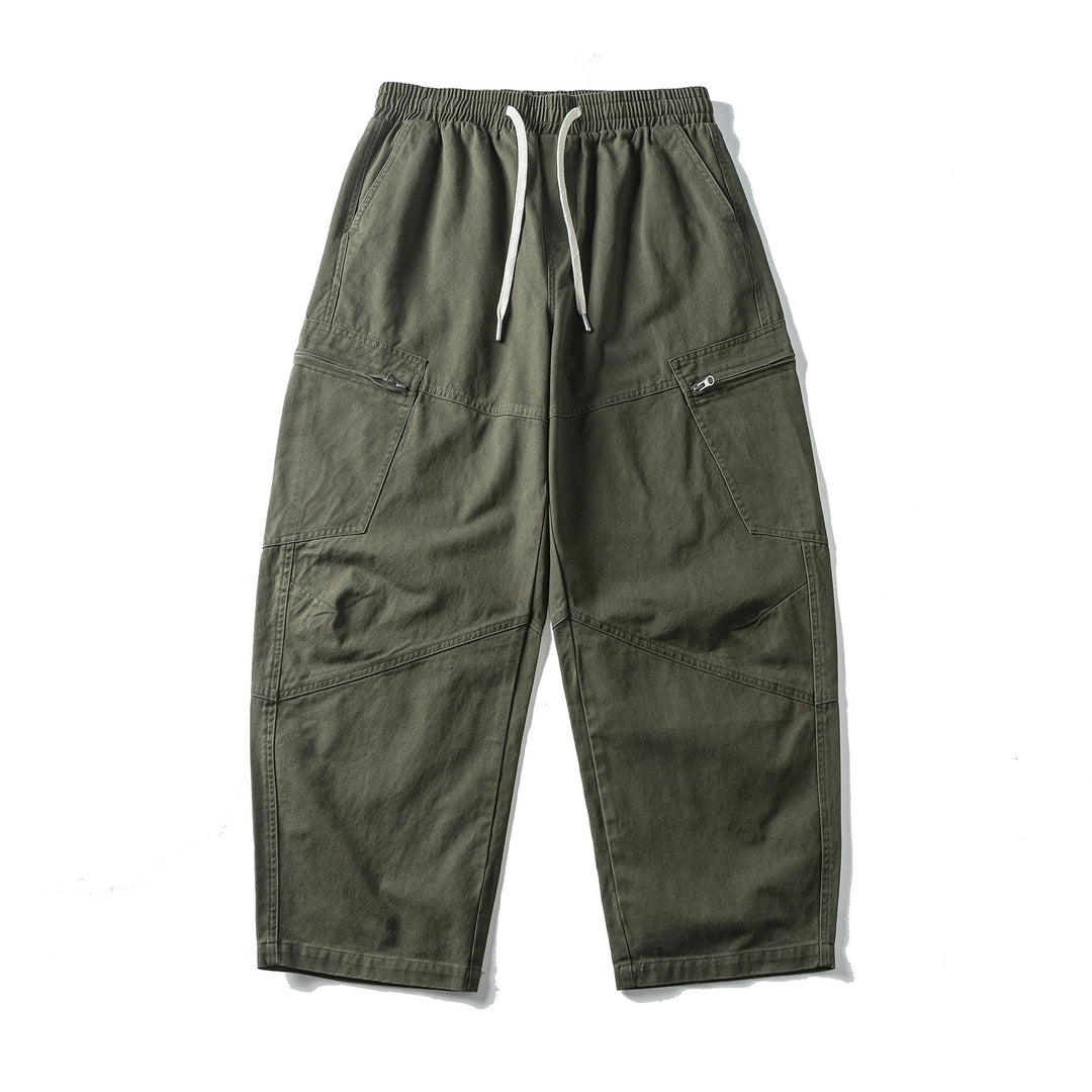 Herren Cropped Cargo-Hose mit elastischem Bund, Tunnelzug und Reißverschlusstaschen Shop Nory