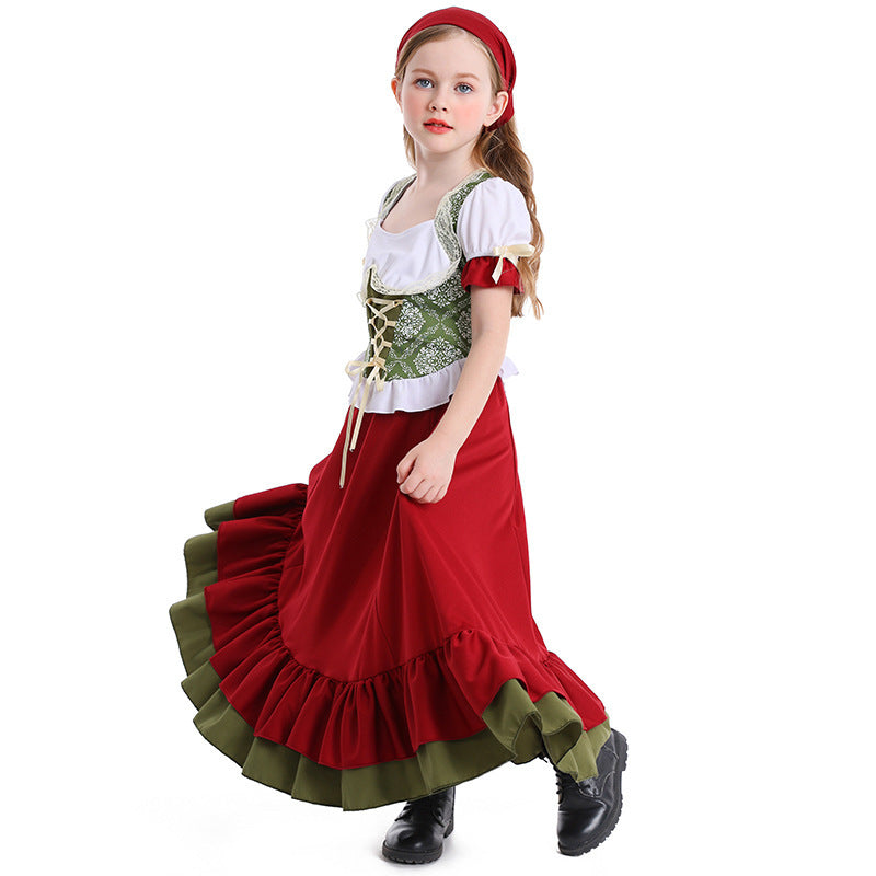 Damen nan traditionelles Trachtenkostüm Dirndl-Set mit geschnürtem Mieder und vollem Stufenrock Shop Nory