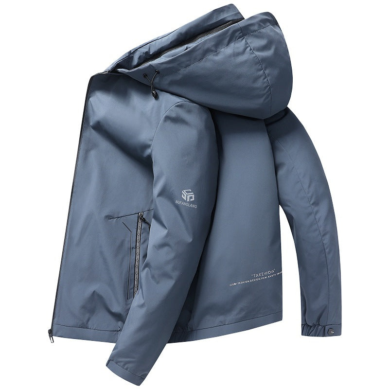 Herren Leichte Kapuzenjacke im urbanen Travel-Style mit Dreiviertelärmeln Shop Nory