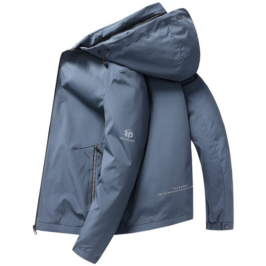 Herren Leichte Kapuzenjacke im urbanen Travel-Style mit Dreiviertelärmeln Shop Nory