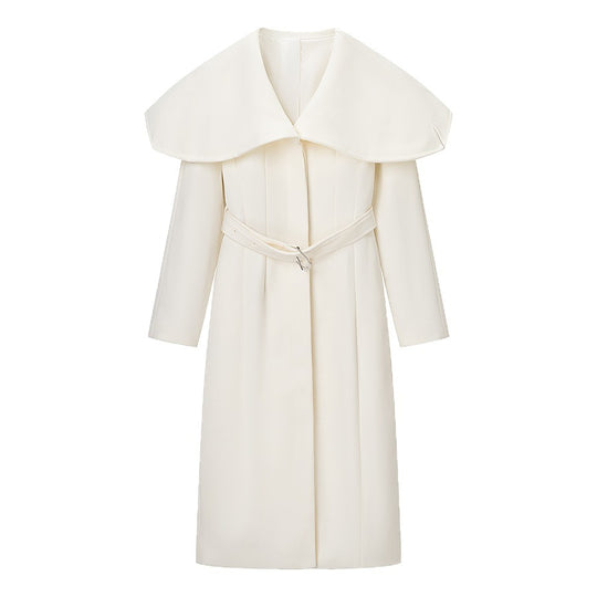 Damen Mantel mit übergroßem Cape-Kragen und tailliertem Gürtel Shop Nory