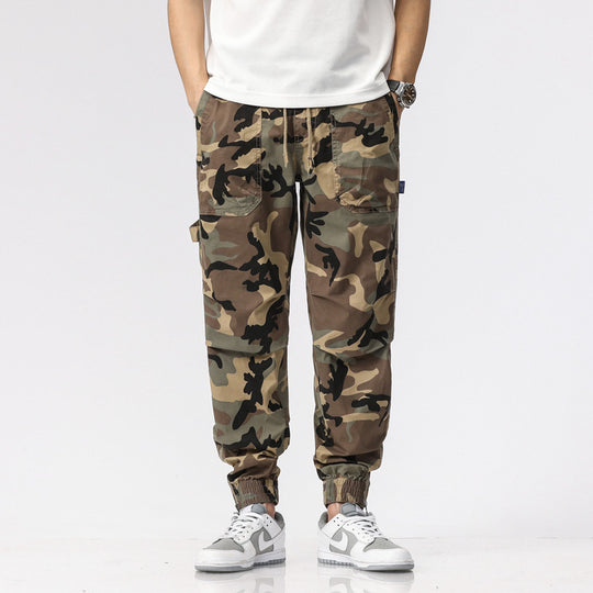 Herren Cargohose im Jogger-Stil mit Camouflage, elastischen Bündchen und Multifachtaschen Shop Nory