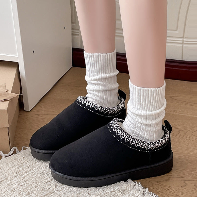 Damen Gefütterte Schlupf‑Hausschuhe im Bootie‑Stil mit Kunstfellfutter und dekorativer Zierborte Shop Nory
