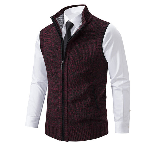 Herren Strickweste mit Reißverschluss und strukturiertem Design