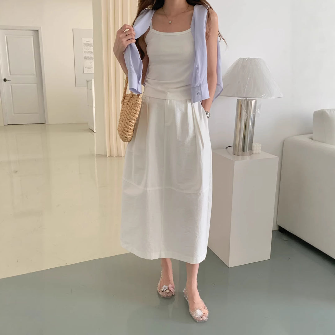 Damen Eleganter Midirock mit Falten Shop Nory