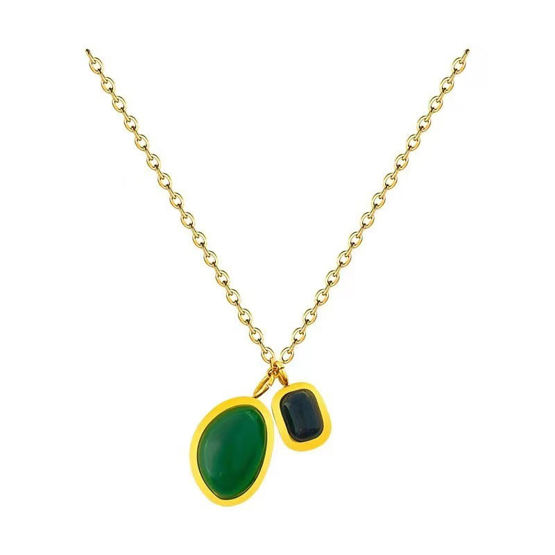 Damen Dual Pendant Statement Halskette Shop Nory
