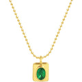 Damen Elegante mit Edelsteinen verzierte Anhänger Halskette Shop Nory