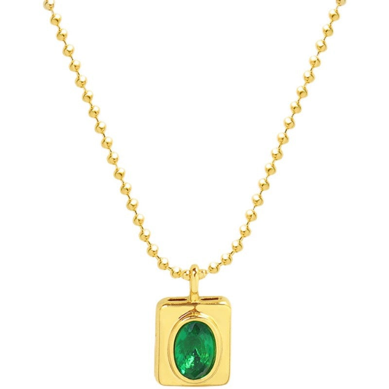 Damen Elegante mit Edelsteinen verzierte Anhänger Halskette Shop Nory